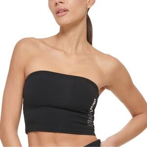 NWT - DKNY Sport Womens Exploded Sport Outline Logo Tube Top - Black - Sz M